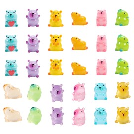 DtgEcd 30 Pcs Resin Animals, Mini Capybara Resin Animals in The Dark for DIY Garden Dollhouse Animals Accessories Micro Landscape Aquariums Party Decoration