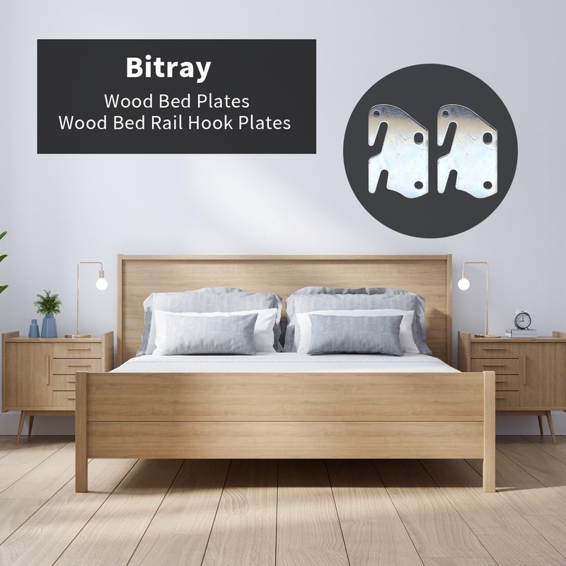 Bitray Wood Bed Plates Wood Bed Rail Hook Plates for