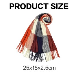 Winter Long Soft Warm Tartan Check Scarves Wraps for women Wool Spinning Tassel Shawl Long Stole
