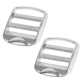 2pcs 25mm Width Metal Silver Tone Bridge Buckle for up to 25mm Wide Webbing Ladder Buckle for Threading Replacement Bridge Buckle Bridge Buckle Repair Backpack Ladder Buckle, silver