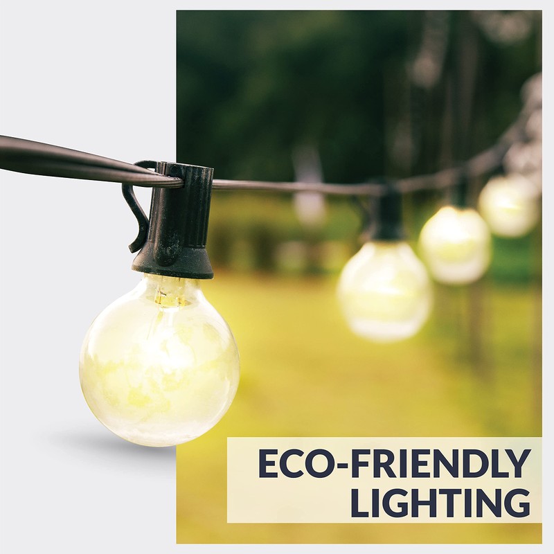 Newhouse Lighting G40LED25 25 Pack LED Clear Globe Outdoor String