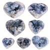 MOGEMT Raw Blue Celestite Crystal Geode Heart Shape Natural Healing