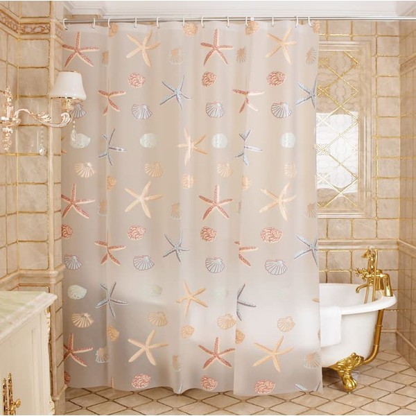 Cozyswan Elegant PEVA Bathroom Shower Curtain with Hooks (72 x