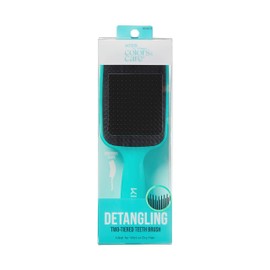 KISS Colors & Care Detangling Two-Tiered Teeth Brush - Reduces Hair Breakage, Double Bristles, Suitable for Wet or Dry Hair, Smooth & Sleek Results, Wide Paddle, Gently Massages The Scalp