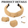 Norbiariz 3 Pack Straw Headbands for Women Wide Knotted Headbands