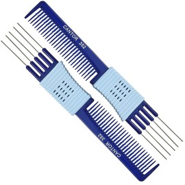 Cantor Lift Teasing Comb and Hair Pick 2 Pack, Stainless Steel Lifts - Anti Static Comb For All Hair Types