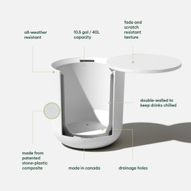 Veradek Outdoor Kona Chill Side Table - 2 in 1 - Designed for use as Outdoor Side Table, Patio Table, Hot Tub Table, Outdoor Patio Decor and Outdoor Bar, Portable Bar, Patio Bar, Ice Chest