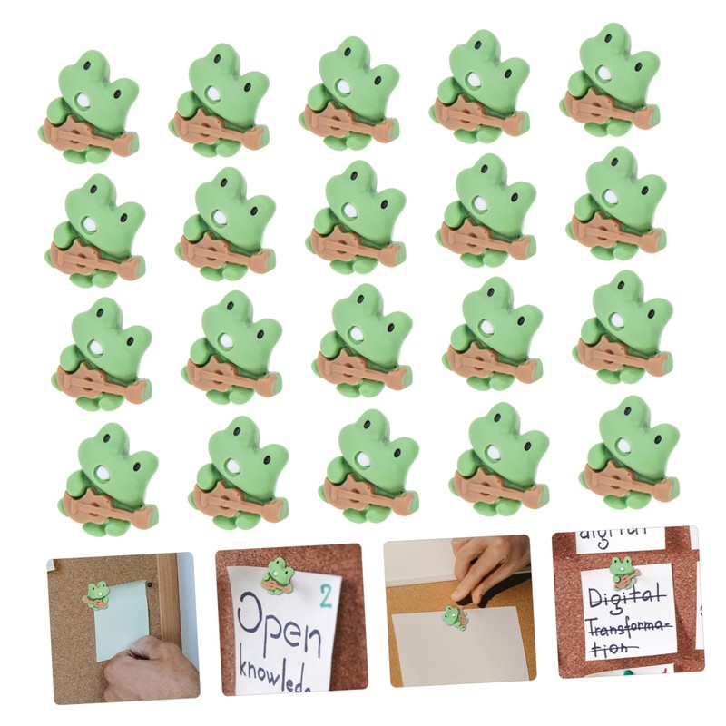 BCOATH 20Pcs Frog Guitar Thumb Tacks Cute Decorative Push Pins