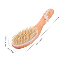 Gatuida 2pcs Ergonomic Wooden Handle Back Scrubber Shower Brush Gentle Exfoliating Spa Massage Tool for Daily Skin Cleansing and Relaxation