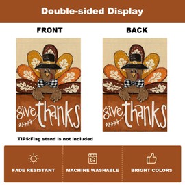 Thanksgiving Garden Flag Outdoor Decoration, Courtyard Double Sided Turkey Flag, Thanksgiving Turkey House Flag, Used for Thanksgiving Decoration