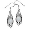 Silvershake 8X6mm Natural Oval Shape Moonstone 925 Sterling Silver Leaf