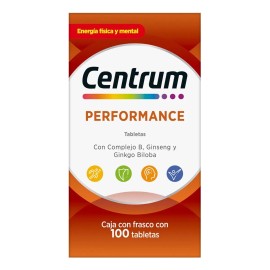 Multivitamínico Centrum Performance con Vitaminas del Complejo B 100 Tabletas Sin sabor