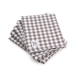 DaWo Set of 5 tea towels / kitchen towels made of 100% cotton with hanger, Oeko-Tex Standard, other colours available, 50 x 70 cm, strong with 200 g/m² (light grey (checked))