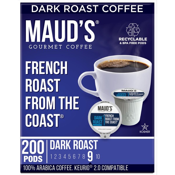 MAUD'S Maud's French Roast Coffee Pods, 200 ct, Dark Roast