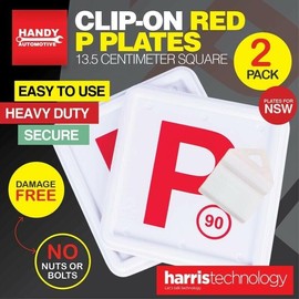 [2PCE] Sas Automotive Clip On Red P Plates, Easy to Attach and Secure, Stay Legal and Safe on NSW Roads (NSW Red)