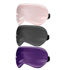 Eye Mask for Sleeping,3 Pack Silk Sleep Masks for Women Men-Blindfold for Travel on Airplane,100% Pure Silk Eye Mask for Sleep with Adjustable Strip