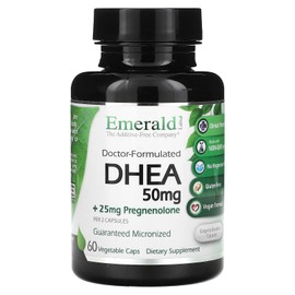 Emerald Labs DHEA 50mg - Adrenal Support Supplement to Help Hormone Balance* - Includes DHEA - Gluten-Free - 60 Vegetable Capsules (30-Day Supply)