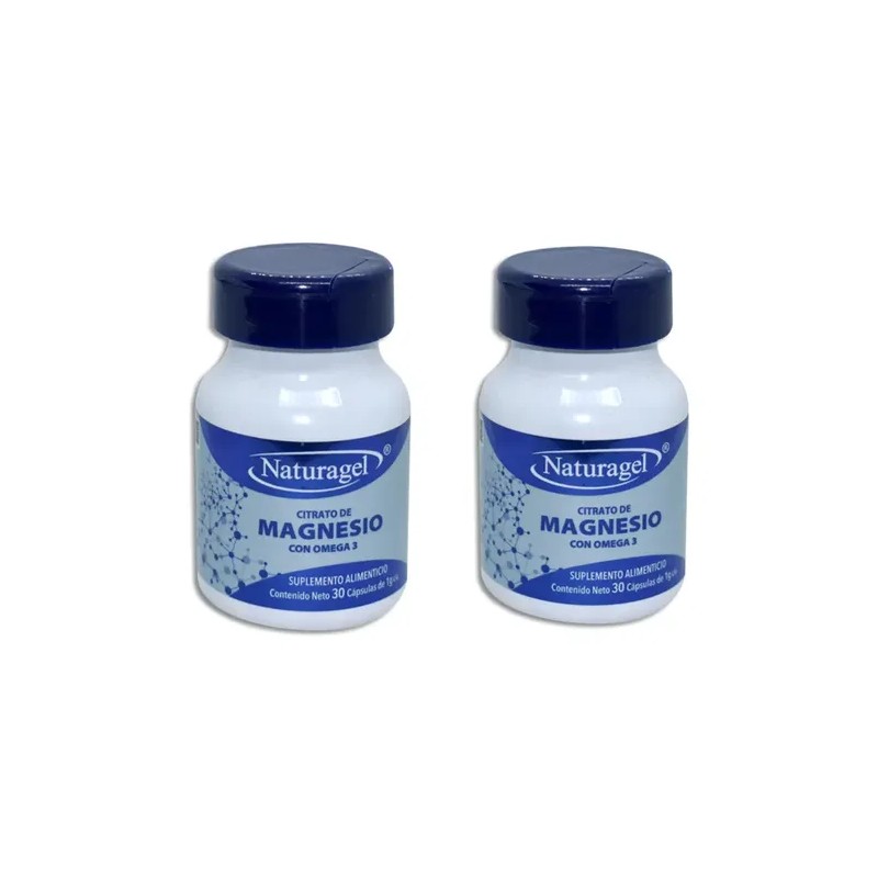 2 Pack Citrato De Magnesio Con Omega 3 Suplemento 30