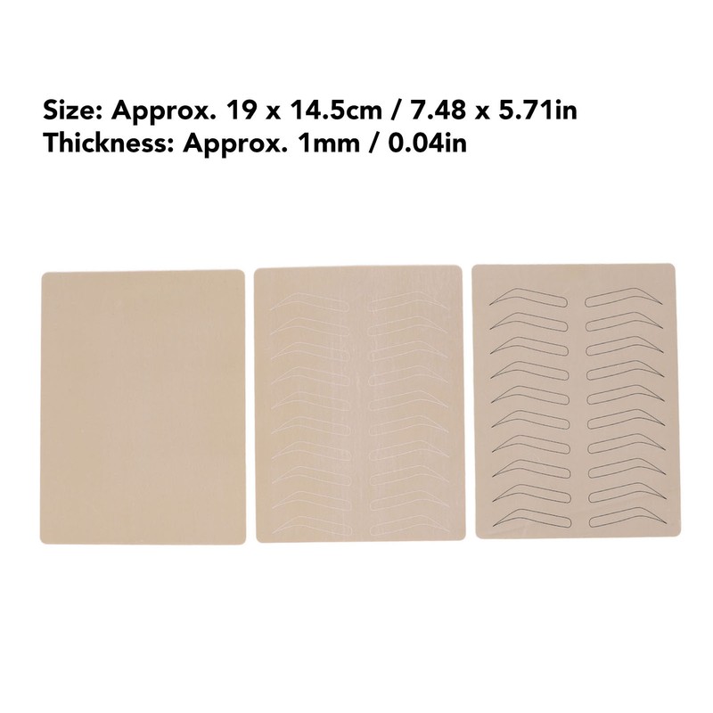 15Pcs Eyebrow Tattoo Practice Skin Inkless Rubber Microblading Practice Skin