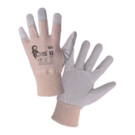 CXS Tale Work Gloves Made of Goat or Sheepskin Leather - Breathable Gloves with Cuff and Cotton Knitted Back, Gloves for Housework, Production, Warehouse, Light Industry (9, 1 Pair)