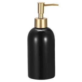 uxcell Soap Dispenser-14Oz Ceramic Dish Hand Soap Dispenser with Pump for Kitchen Bathroom, Black