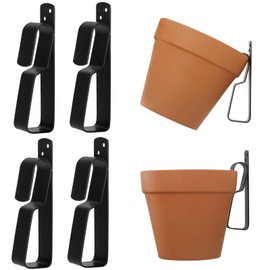 Chas Bete Clay Pots Hanger, Heavy Duty Terracotta Flower Pot Clip for Wall Mount Flower Pot, Concealed Flower Pot, Hanging, 4 Pieces