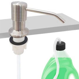 OUGOO Kitchen Sink Soap Dispenser, Stainless Steel Built-in Soap Dispenser Pump 360° Rotation for Kitchen, Brushed Nickle