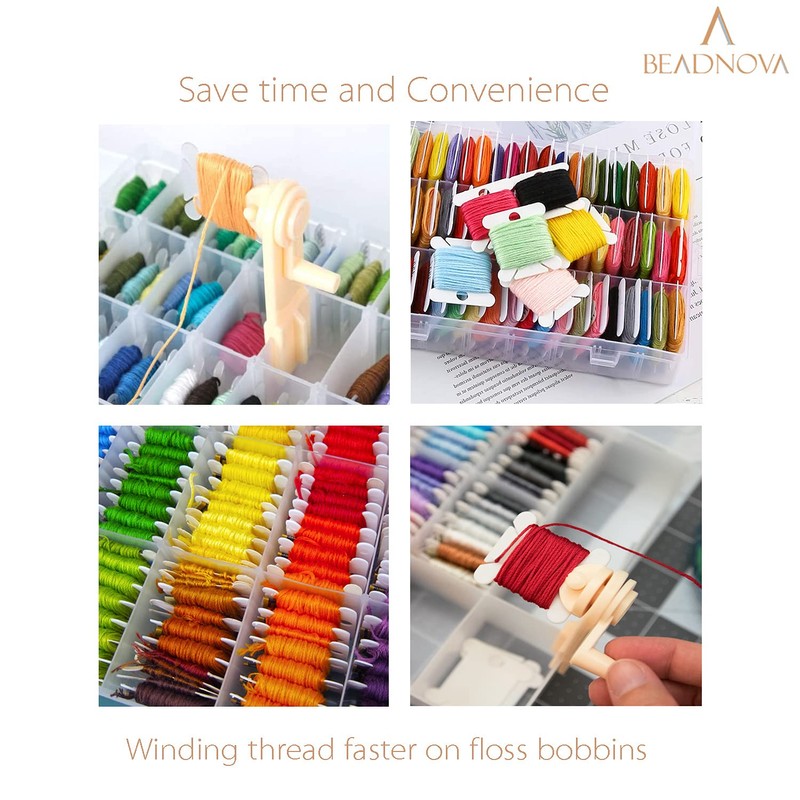 BEADNOVA Floss Bobbin Winder Embroidery Thread Floss Winder for Cross