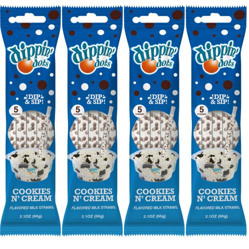 Dippin’ Dots Magically Flavored Milk Straws - Cookies N’ Cream,