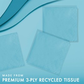 50-Count Touch of Color 3-Ply Paper Beverage Napkins, Pastel Blue
