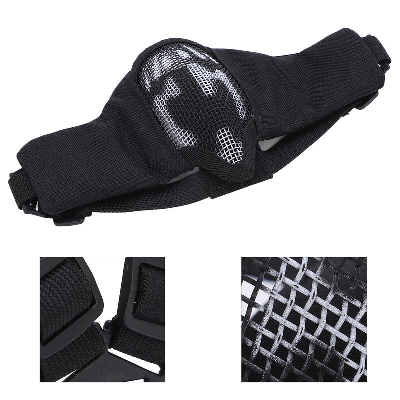 Outdoor Half Face Breathable Steel Mesh Face Cover Military for