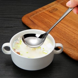 2 Pieces Soup Ladle Stainless Steel - Spoon Ladle - Sauce Spoon for Hotel Home Restaurant Kitchen Silver