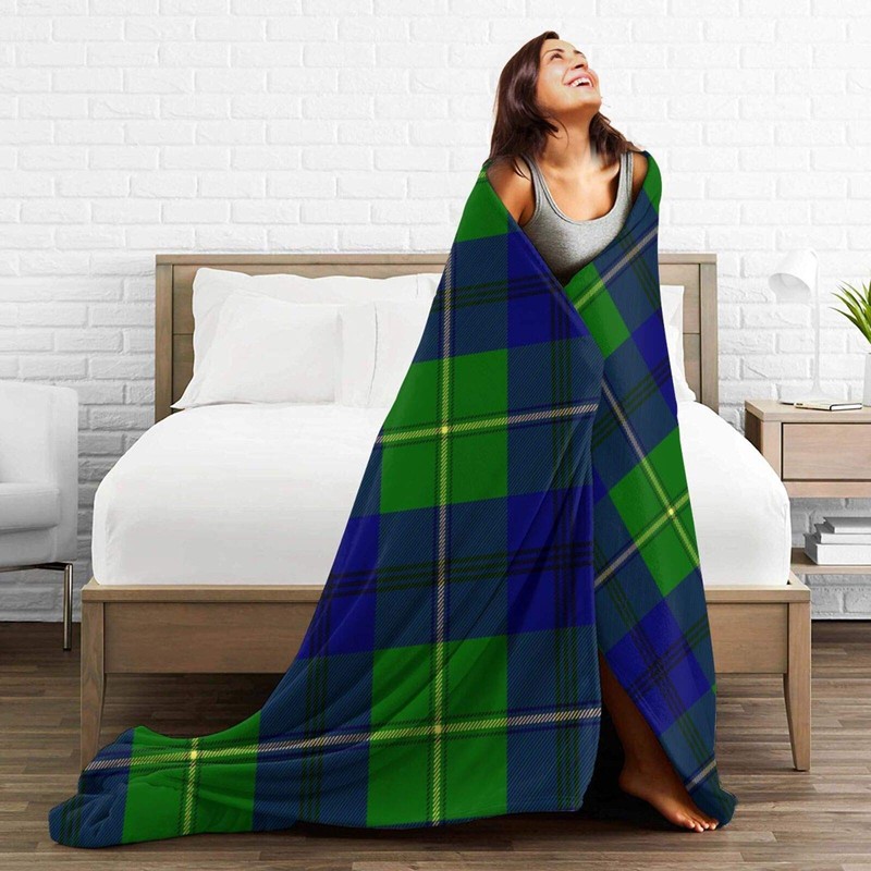 Clan Johnston Tartan Throw Blanket, Ultra Soft Flannel Blanket Warm