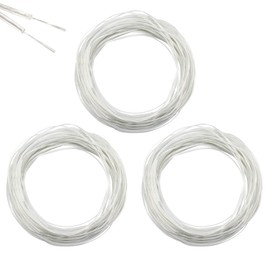 Rebanky 30 m PVC Cable, Transparent, 2-Core Electric Cable, Transparent Power Cable, 28 AWG for Household Appliances with Low Power Consumption, 3 Pieces, 10 m Each