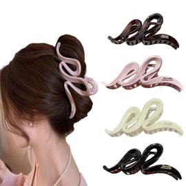 4PCS Hawaiian Plumeria flower Hair clips women Large non-slip pad claw clip for ladies, sturdy beach hair accessories for ladies (Paint color)