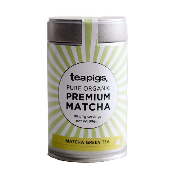 teapigs Organic Matcha Tea Tin, 80 Gram