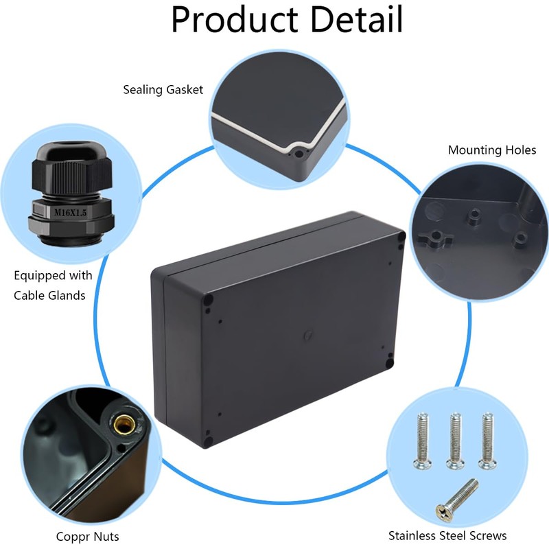 Junction Box IP65 Waterproof ABS Plastic Electrical Project Case Power