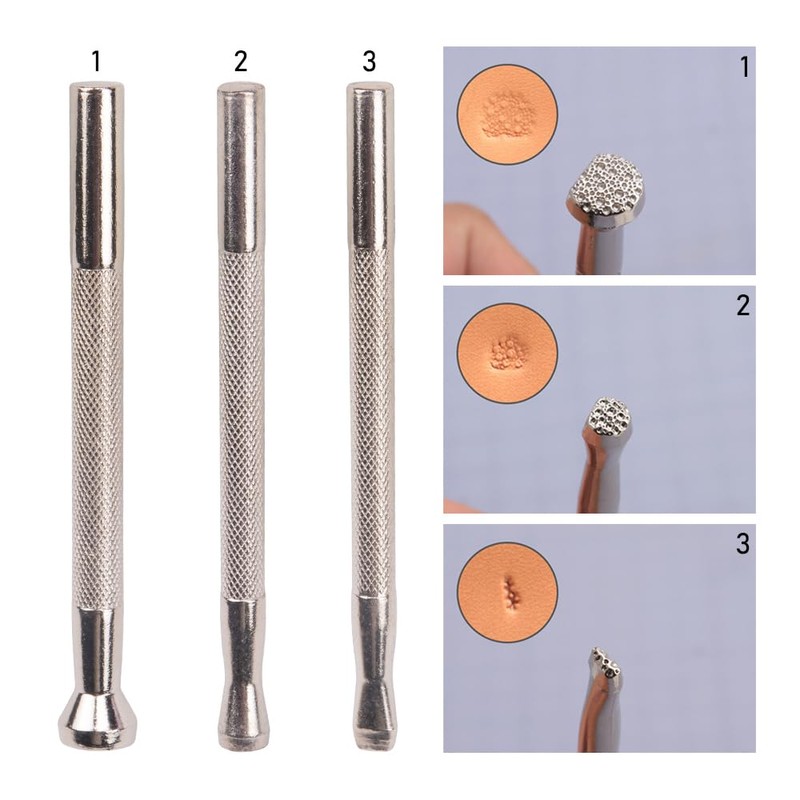 ZORZA 3Pcs Leather Stamps Durable Leather Carving Punch DIY Undercut