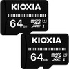 Set of 2 microSDXC Card 64GB Kioxia EXCERIA BASIC UHS-I