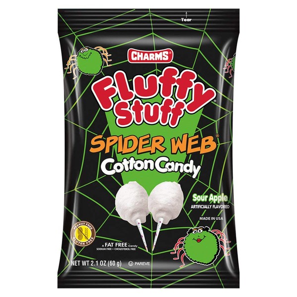 Halloween Candy Spider Web Fluffy Stuff Cotton Candy 2.1oz Bag