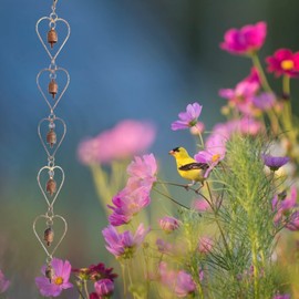 Metal Heart Bell Outdoor Wind Chime Outside Yard Garden Memorial Sympathy