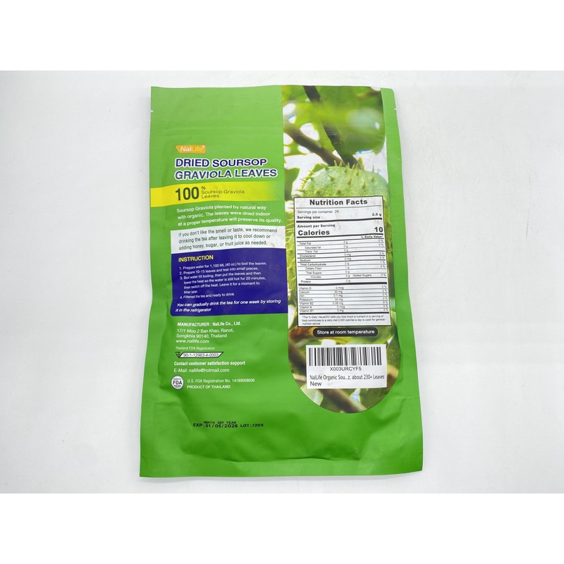 NalLife Organic Soursop Graviola Leaves For Tea / 2.53 oz