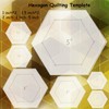 7 Pieces Hexagon Quilting Template with 1/4 Inch Seam Allowance,