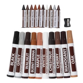 10Pcs Furniture Markers Waterproof Quick Dry Scrub Resistant Widely Used Wood Markers with Sharpener Crayon for Repair