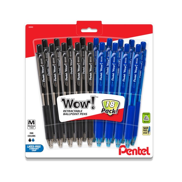 Pentel Pentel Wow! Retractable Ballpoint Pen - Black And Blue