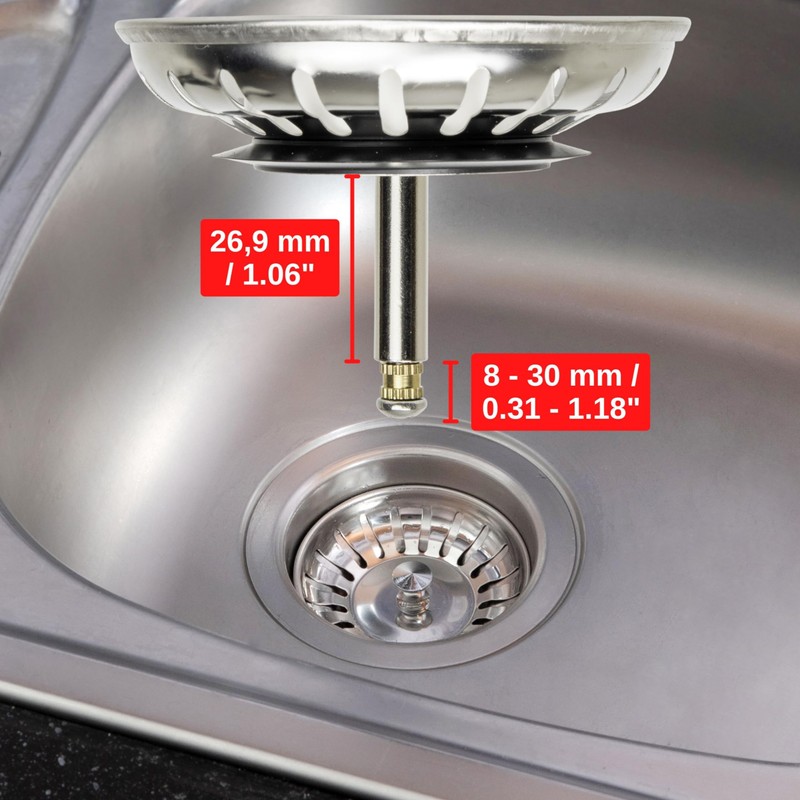 Strainer Basket for Sink, Diameter 79 mm / 80 mm