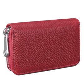 High Capacity Genuine Leather RFID Card Case, Wallet, Coin Purse, Can Store Many Cards, Unisex, Magnetic Skimming Prevention, High Quality Zipper, Available in Many Colors