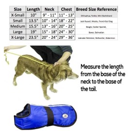 cuteNfuzzy Reversible All Season Reflective Blue Plaid Dog Coat 150g Insulation - Blue Plaid, 15.5"