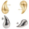 2 Pairs Teardrop Earrings Dupes,Chunky Gold/Silver Hoop Earrings for Women,Chunky