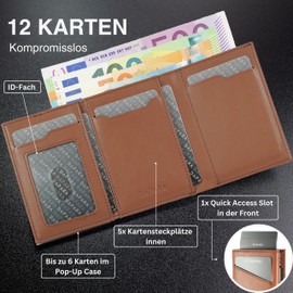 DAPARA Slim Wallet with Coin Compartment & RFID Protection - Slim Wallet Men - Card Wallet Men - Credit Card Holder Men - Smart Wallet Men & Women, Carbon - Black, Minimalist